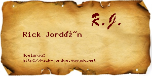 Rick Jordán névjegykártya